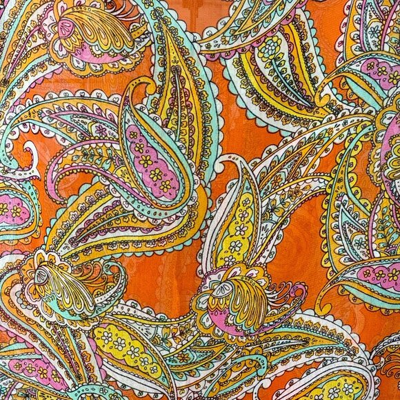 Banana Republic Paisley Sleeveless Blouse Orange Multicolor Size M - Picture 3 of 4